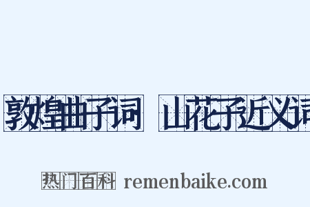 敦煌曲子词·山花子近义词是什么意思的图片